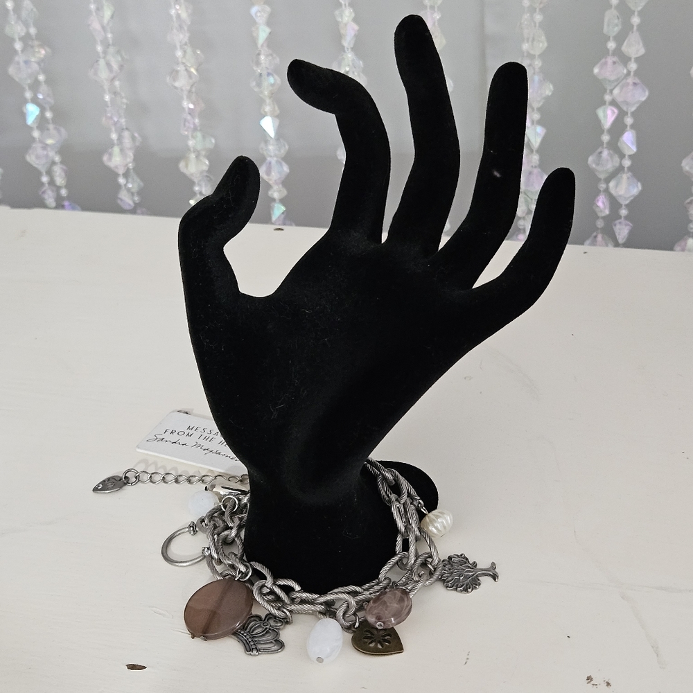 Messages From The Heart - Silver Tone Charm Bracelet